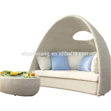 hot design outdoor PE rattan daybed wicker furniture sun lounger